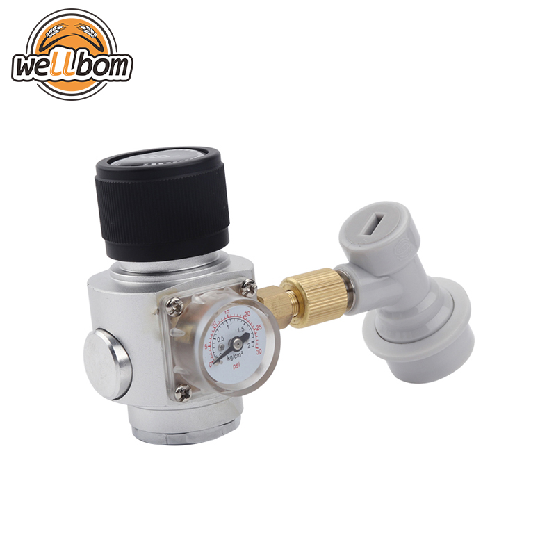 CO2 Mini Gas Regulator with Corny Keg Gas Ball Lock Disconnect for Beer Tap,Homebrew GAS Regulator